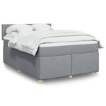 vidaXL Sommier à lattes de lit avec matelas Gris clair 140x200cm Tissu