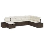 vidaXL Ensemble de canapé de jardin 8 Pièces Marron Poly rotin