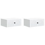 vidaXL Cabinet de chevet mural 2 Pièces Blanc 49 x 34 5 x 20 cm