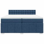 vidaXL Sommier à lattes de lit avec matelas Bleu 200x200 cm Tissu