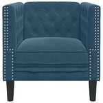 vidaXL Fauteuil Chesterfield bleu velours