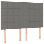 vidaXL Sommier à lattes de lit avec matelas Gris foncé 140x190cm Tissu
