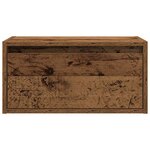 vidaXL Table de chevet murale avec lumières LED vieux bois