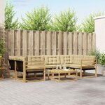 vidaXL Ensemble de canapés d'extérieur 7 Pièces Blanc et Beige