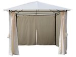 Tonnelle-pergola "shana" beige en polyester - 3 x 3 x 2.6 m