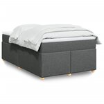 vidaXL Sommier à lattes de lit avec matelas Gris foncé 120x200cm Tissu