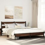 vidaXL Cadre de lit en métal sans matelas chêne marron 193x203 cm