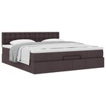 VidaXL Cadre de lit ottoman avec matelas marron foncé 160x200 cm tissu