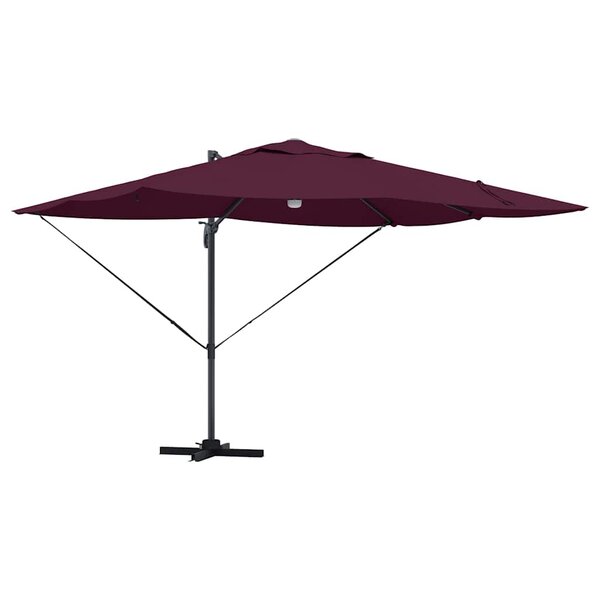 vidaXL Parasol Roma à Bras Déporté Rouge et Noir 352 x 251 x 265 cm