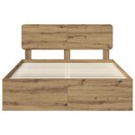 vidaXL Cadre de lit Chêne artisan 140 x 200 cm Pin massif