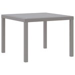 vidaXL Table de Jardin Gris clair 100 x 100 x 73 cm polyrotin