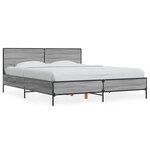 vidaXL Cadre de lit sonoma gris 160x200 cm bois d'ingénierie et métal