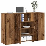 vidaXL Bureau de réception vieux bois 155x50x103 5cm bois d'ingénierie