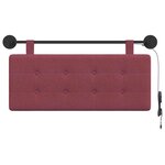 vidaXL Tête de lit suspendue Avec lumière LED Bordeaux Tissu