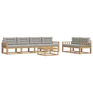 vidaXL Ensemble de canapés d'extérieur 6 pc Blanc et gris clair