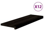 vidaXL Marches d'escalier 12 Pièces marron foncé 80x25x2 cm chêne massif