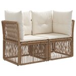 vidaXL Ensemble de canapé de jardin 10 Pièces Beige et blanc crème