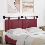 vidaXL Tête de lit suspendue Avec lumière LED Bordeaux Tissu