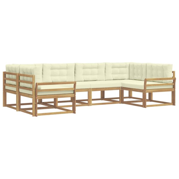 vidaXL Ensemble de canapés d'extérieur 6 Pièces Blanc et crème