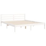 vidaXL Cadre de lit avec tête de lit blanc 160x200 cm bois massif