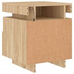 vidaXL Armoires de chevet avec lumières LED 2 Pièces chêne sonoma