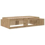 vidaXL Cadre de lit avec rangement chêne artisanal 234 x 118 x 53.5 cm
