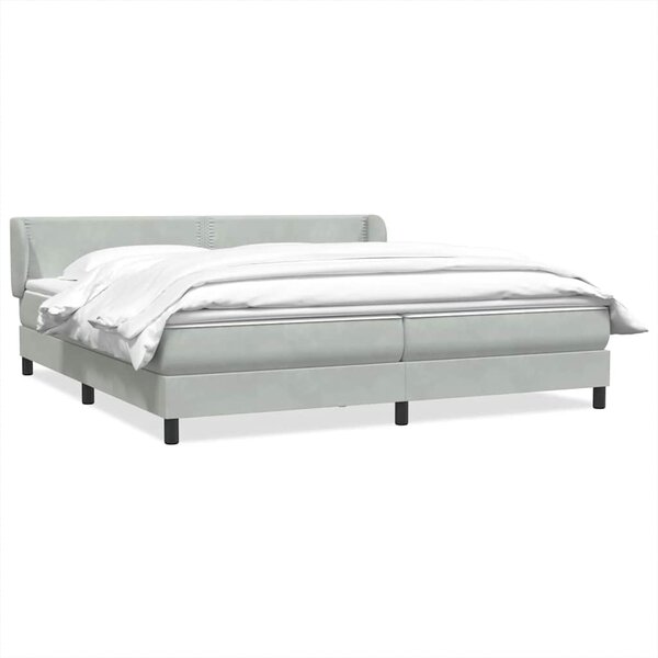 vidaXL Sommier à lattes de lit et matelas gris clair 180x210cm velours