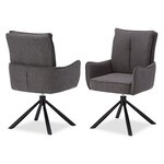 Lot 6 chaises oeuf modernes anthracite tissu