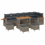 vidaXL Ensemble de canapé de jardin 10 Pièces Gris 110 x 55 x 71 cm