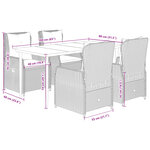 vidaXL Ensemble à manger de jardin avec coussins 5Pièces Beige poly rotin