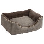 Panier corbeille Samuel 50 x 40 x 15 cm - Argent et gris pour chien