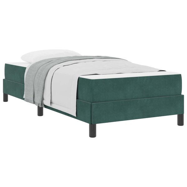 vidaXL Lit à ressorts avec matelas Vert foncé 90 x 200 cm tissu