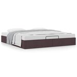VidaXL Cadre de lit ottoman sans matelas marron foncé 180x200 cm tissu