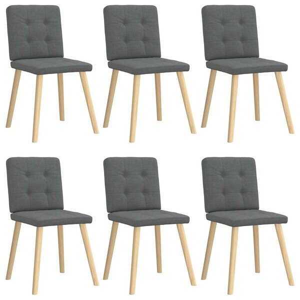 vidaXL Chaises à manger lot de 6 gris foncé tissu