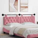 vidaXL Tête de lit suspendue Avec lumière LED Rose Velours