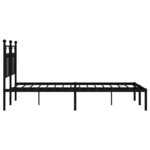 vidaXL Cadre de lit métal avec tête de lit noir 140x190 cm