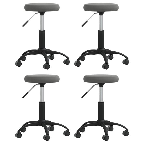 vidaXL Chaises à manger lot de 4 gris foncé velours