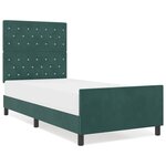 vidaXL Cadre de lit avec tête de lit Vert foncé 90 x 200 cm Velours