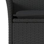 vidaXL Ensemble à manger de jardin et coussins 7Pièces noir rotin acacia