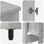 vidaXL Unité de vanité de salle de bain Gris béton 60 x 35 x 80 cm