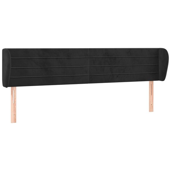 vidaXL Tête de lit avec oreilles Noir 183x23x78/88 cm Velours