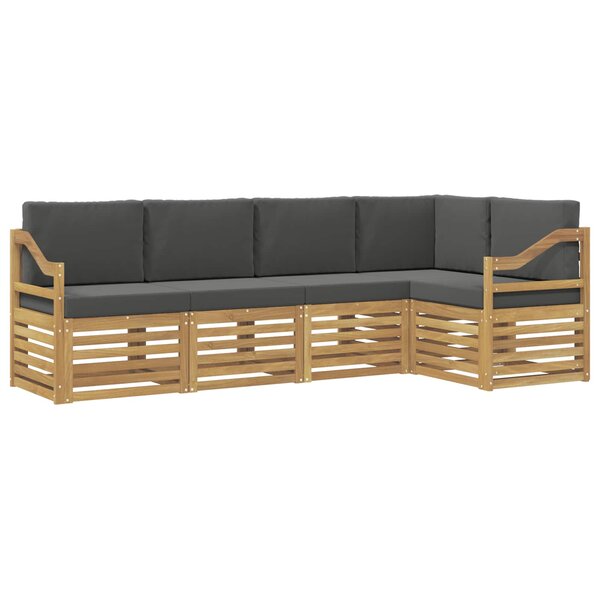 vidaXL Ensemble de canapés d'extérieur 5 pc Blanc et anthracite