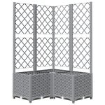 vidaXL Jardinière avec treillis Gris clair 80x80x136 cm PP