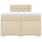 vidaXL Sommier à lattes de lit avec matelas Crème 120x200 cm Tissu