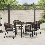vidaXL Ensemble de salle à manger pour jardin 5 Pièces Marron Poly rotin