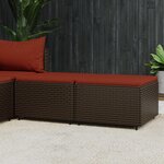 vidaXL Repose-pieds de jardin et coussins 2 Pièces marron résine tressée