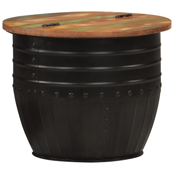 vidaXL Table basse noir 50x39 5 cm bois de récupération massif