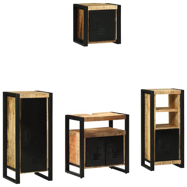 vidaXL Ensemble de mobilier de salle de bain avec étagère 4 Pièces