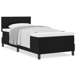 vidaXL Lit boxspring avec matelas avec matelas Noir 90 x 190 cm tissu
