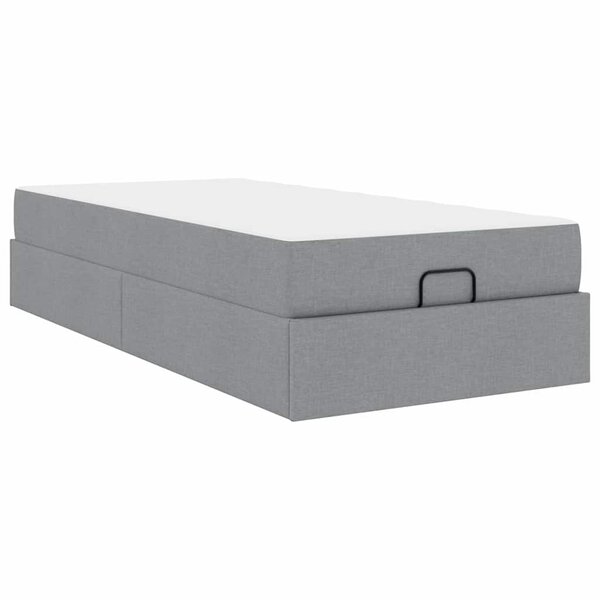 vidaXL Cadre de lit avec matelas Gris clair 80 x 200 cm tissu